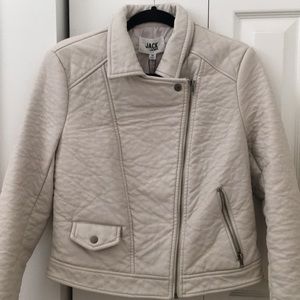 Faux White Leather Jacket (polyurethane)